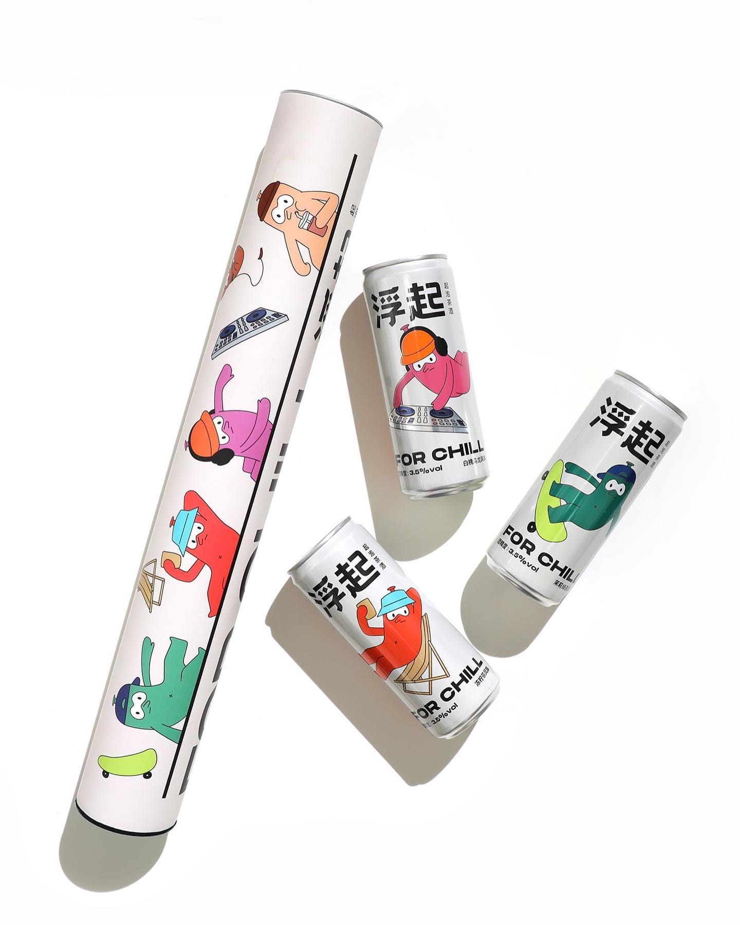 FOR CHILL 浮起 起泡茶酒 Packaging Design