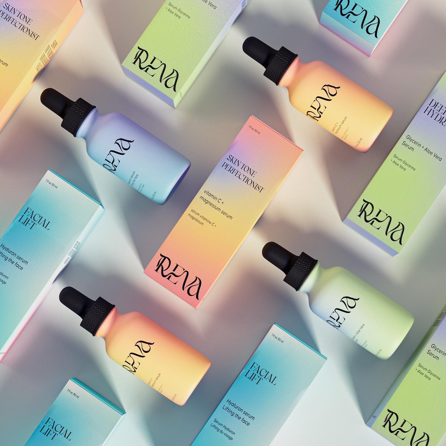Reva SkinCare branding and packaging design